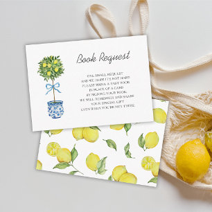 Carte D'accompagnement Demande de livre pour Baby Shower sous un citronni