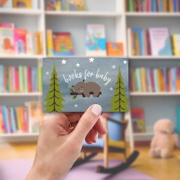 Carte D'accompagnement Demande de livre pour une baby shower avec un ours