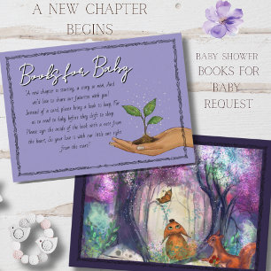 Carte D'accompagnement Demande de livres pour bébé Woodland Purple Forest