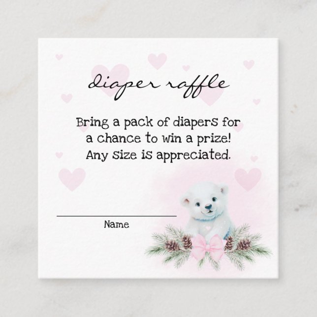 Carte D'accompagnement Demande de rabat de Baby shower de couche d'ours p (Devant)