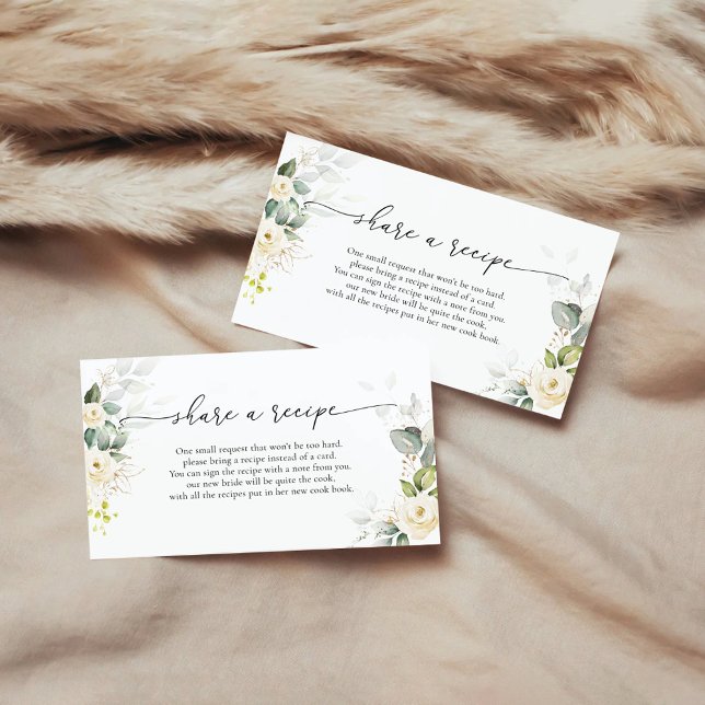 Carte D'accompagnement Demande de recette de Baby Shower avec verdure et  (Créateur téléchargé)