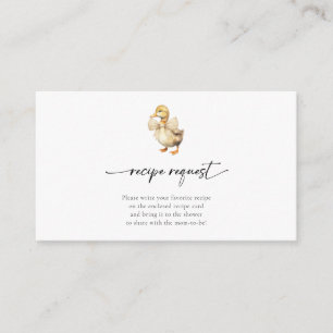 Carte D'accompagnement Demande de recette de Baby shower de canard d'aqua