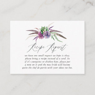 Carte D'accompagnement Demande de recette de Baby Shower pour Succulentes