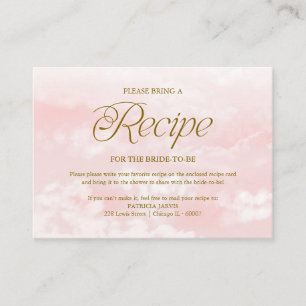 Carte D'accompagnement Demande de recette de Baby Shower Rose Moderne sur