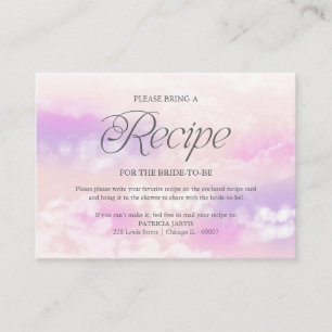 Carte D'accompagnement Demande de recette de douche de mariée Cloud moder