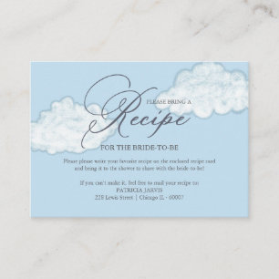 Carte D'accompagnement Demande de recette de douche de mariée Cloud moder