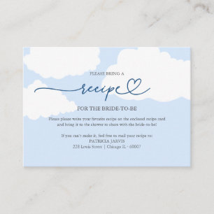 Carte D'accompagnement Demande de recette de douche de mariée Cloud moder
