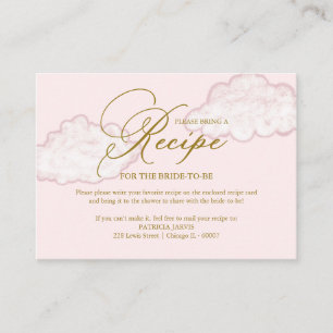 Carte D'accompagnement Demande de recette de douche de mariée Cloud moder