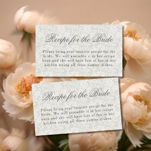 Carte D'accompagnement Demande de recette de douche nuptiale thème dentel