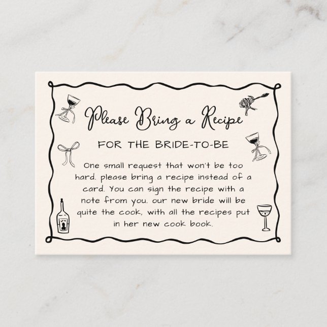 Carte D'accompagnement Demande de recette de Fête des mariées Black That' (Devant)