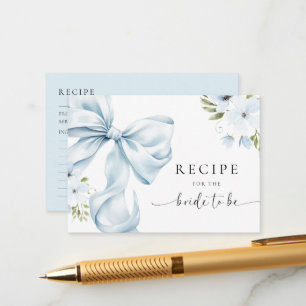 Carte D'accompagnement Demande de recette de Fête des mariées Bleu Bow