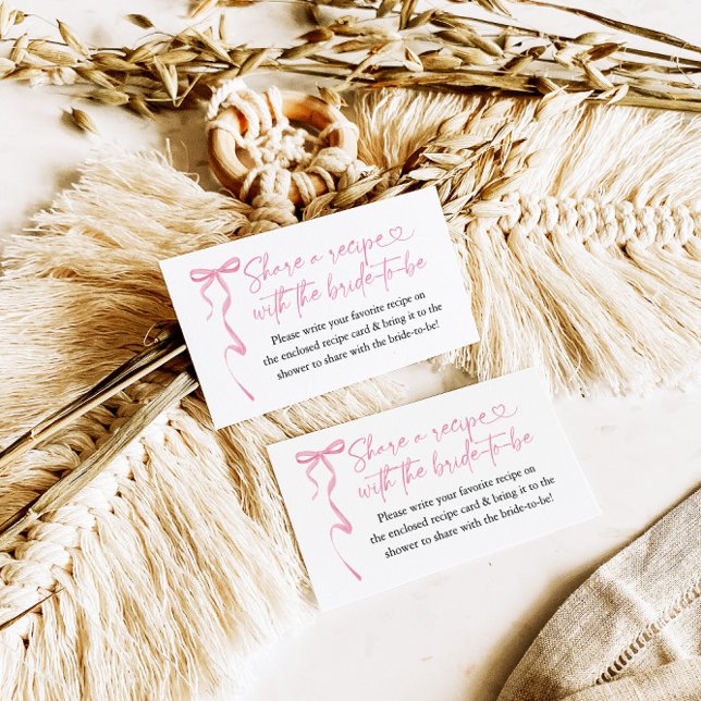 Carte D'accompagnement Demande de recette de Fête des mariées Bow rose (Créateur téléchargé)