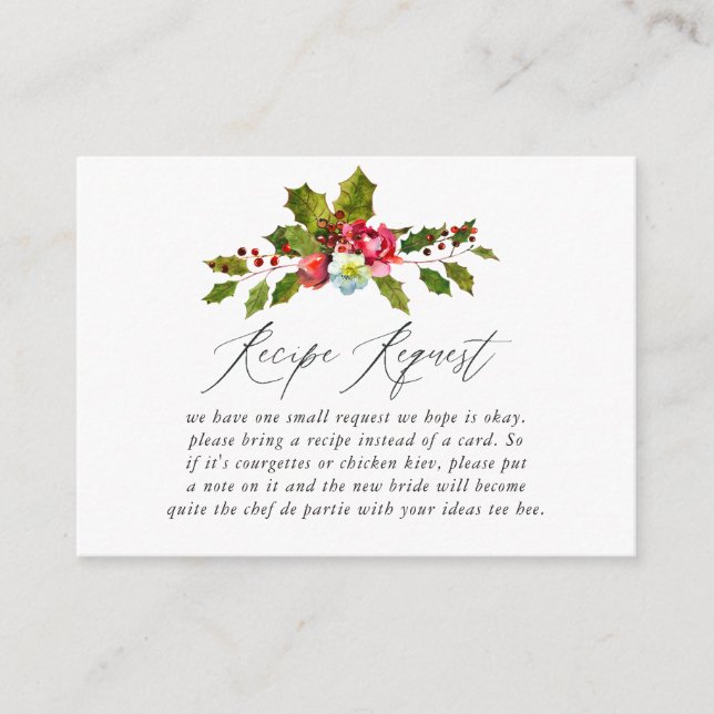 Carte D'accompagnement Demande de recette de Fête des mariées de Noël Hol (Devant)
