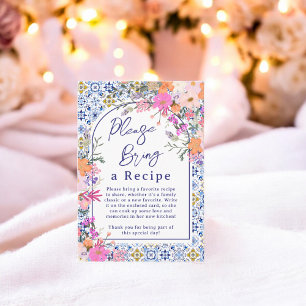 Carte D'accompagnement Demande de recette de mariage avec carreaux florau