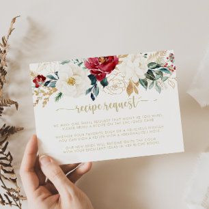 Carte D'accompagnement Demande de recette de mariage classique or burgund