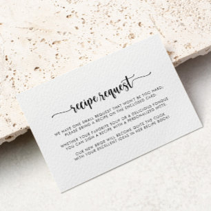 Carte D'accompagnement Demande de recette de mariage en calligraphie mini