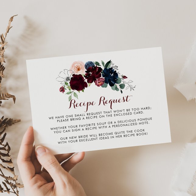 Carte D'accompagnement Demande de recette de mariage floral Boho Luxe  (Créateur téléchargé)