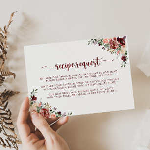 Carte D'accompagnement Demande de recette de mariage floral rustique d'ét