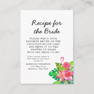 Carte D'accompagnement Demande de recette de mariage Floral Tropical Para