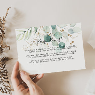Carte D'accompagnement Demande de recette de mariage florale Eucalyptus G