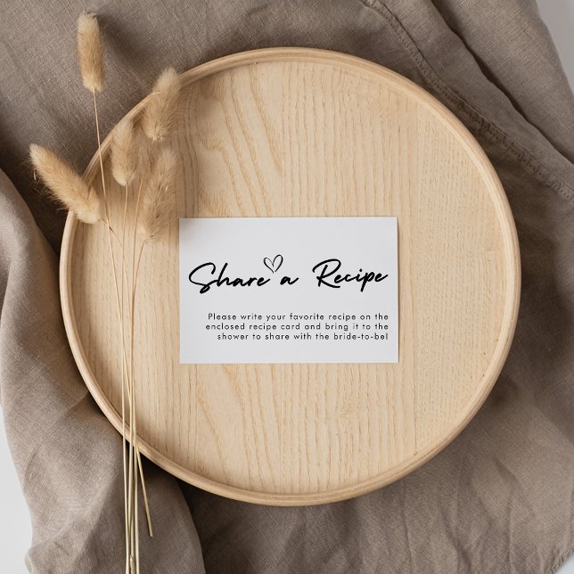 Carte D'accompagnement Demande de recette de mariage pour une douche de m (Créateur téléchargé)