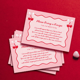 Carte D'accompagnement Demande de recette Fête des mariées cerise Valenti
