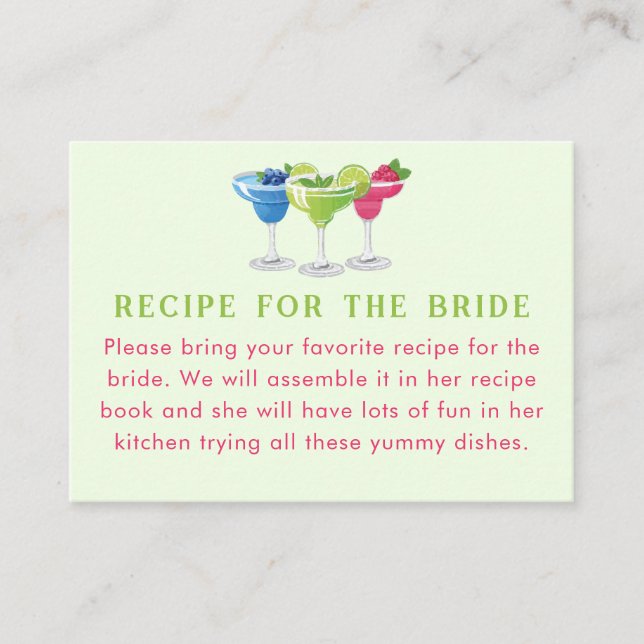 Carte D'accompagnement Demande de recette Margs et Mariage Margarita Trio (Devant)