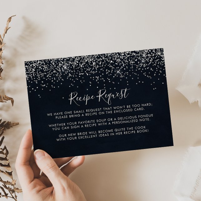Carte D'accompagnement Demande de recette Mariage Confetti Argent (Créateur téléchargé)