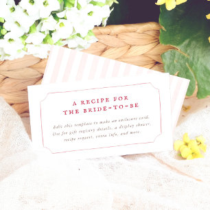 Carte D'accompagnement Demande de recette pour la douche de mariée aux ra