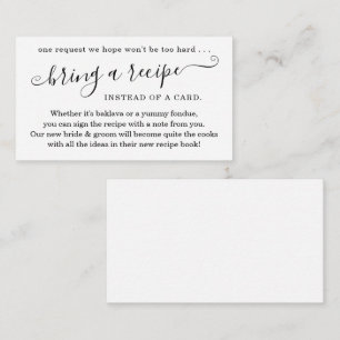 Carte D'accompagnement Demande de recette pour l'invitation à la fête de 