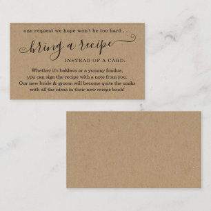 Carte D'accompagnement Demande de recette pour l'invitation à la fête de 