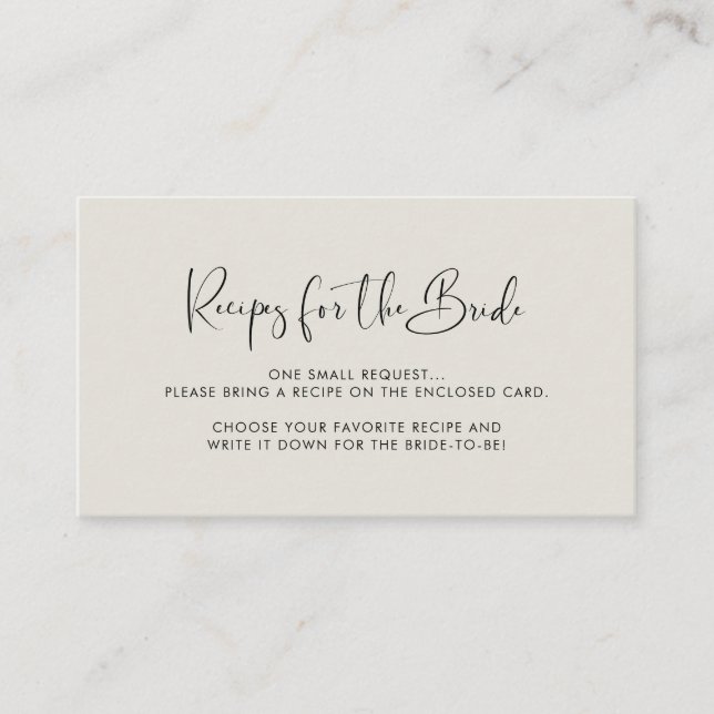 Carte D'accompagnement Demande de recette verte Light Sage élégant et mod (Devant)