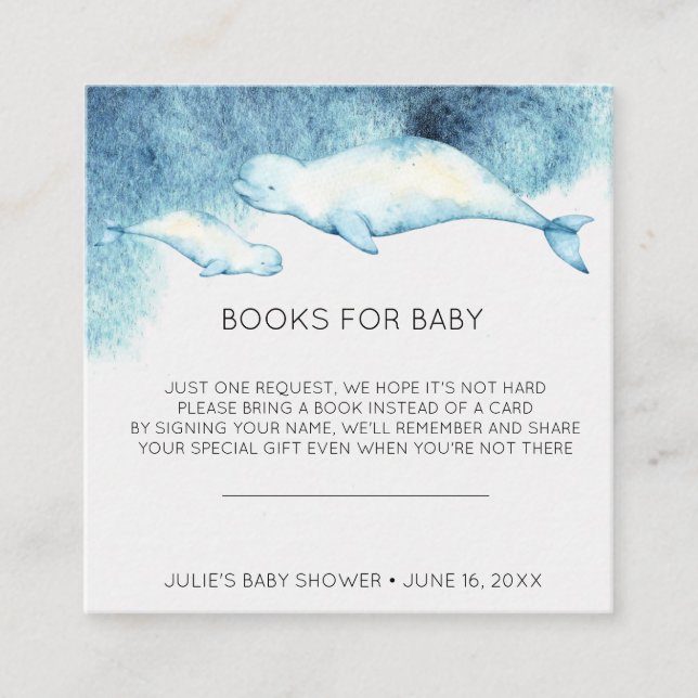 Carte D'accompagnement Demande de réservation | Baby Beluga Baby shower I (Devant)