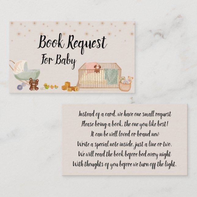 Carte D'accompagnement Demande de réservation, Baby shower (Devant / Derrière)