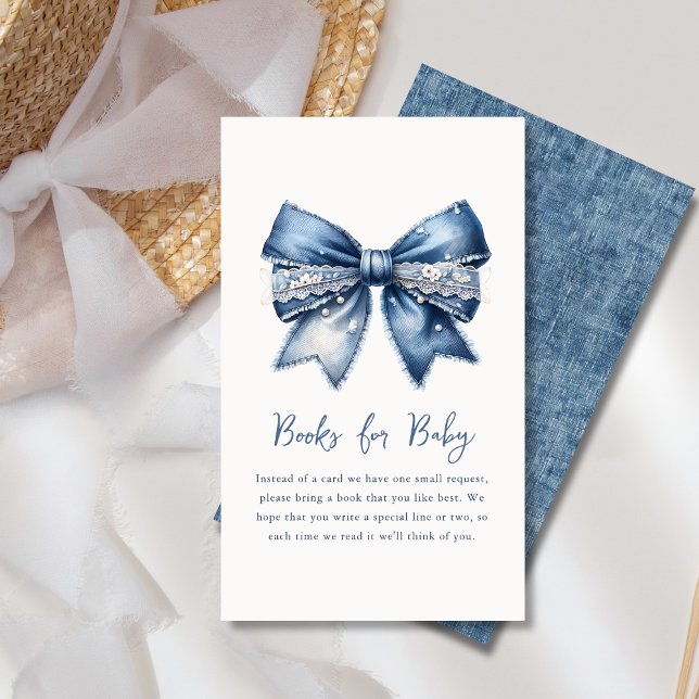 Carte D'accompagnement Demande de réservation | Baby shower Blue Jean Den (Créateur téléchargé)