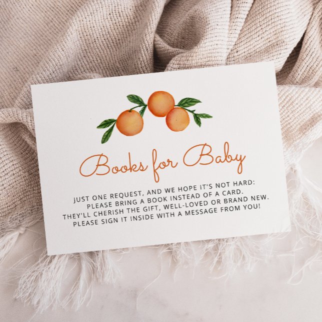 Carte D'accompagnement Demande de réservation Baby shower Citrus Orange (Créateur téléchargé)