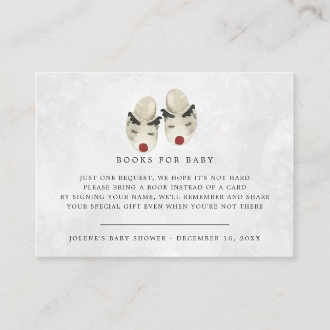 Carte D'accompagnement Demande de réservation | Baby shower de Noël Reind (Devant)