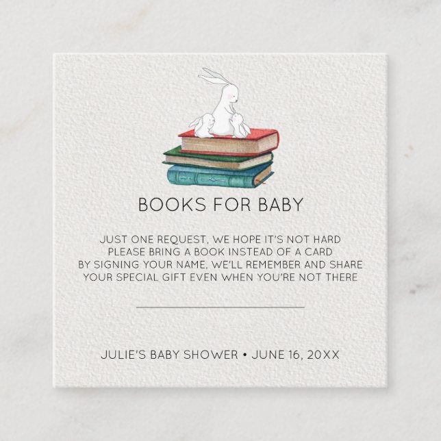 Carte D'accompagnement Demande de réservation | Baby shower Little Bunnie (Devant)