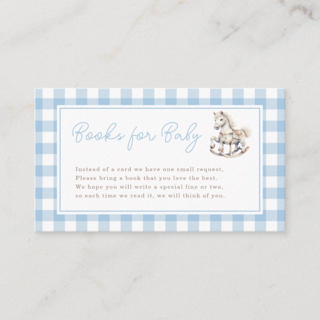 Carte D'accompagnement Demande de réservation Baby shower Rocking Horse C (Devant)