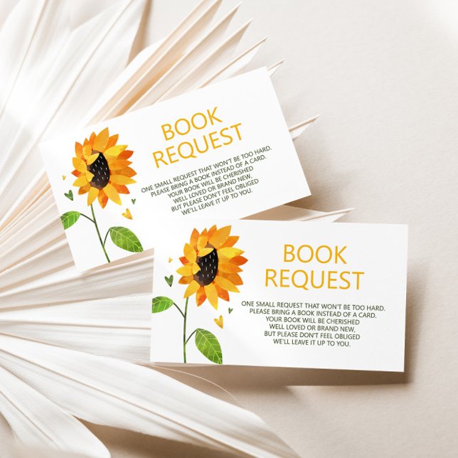 Carte D'accompagnement Demande de réservation de Baby shower de tournesol (Créateur téléchargé)