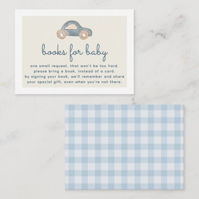 Carte D'accompagnement Demande de réservation de Baby shower de voiture b (Devant / Derrière)