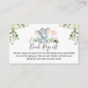 Carte D'accompagnement Demande de réservation de Baby shower d'éléphant r