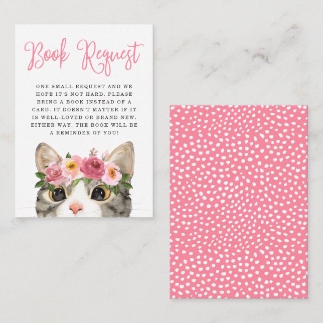 Carte D'accompagnement Demande de réservation de Baby shower Kitty Sweet  (Devant / Derrière)