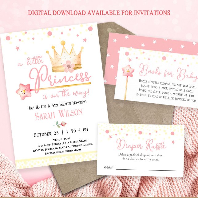 Carte D'accompagnement Demande de réservation de Baby shower Little Princ (Créateur téléchargé)