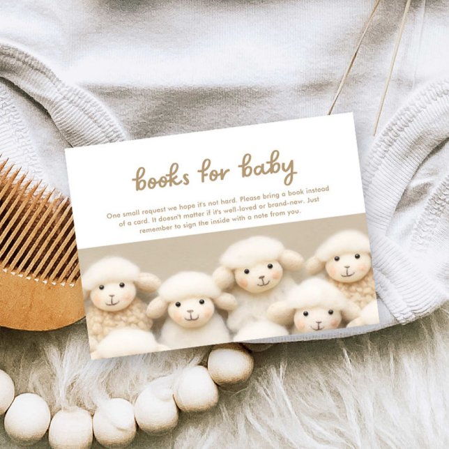 Carte D'accompagnement Demande de réservation de Baby shower Sheep Barn (Little Lamb books for baby card)