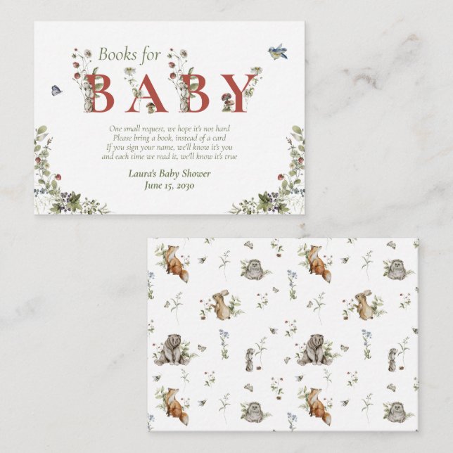 Carte D'accompagnement Demande de réservation de bébé d'été de fraise fle (Devant / Derrière)