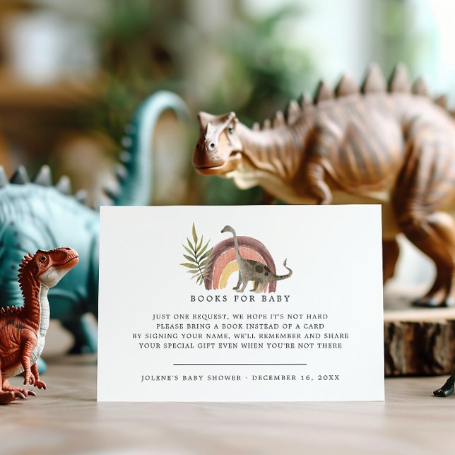 Carte D'accompagnement Demande de réservation | Petit Baby shower Dinosau (Créateur téléchargé)