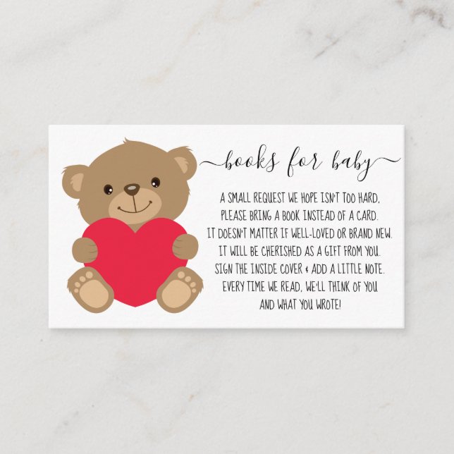 Carte D'accompagnement Demande de réservation pour Baby shower Teddy Bear (Devant)