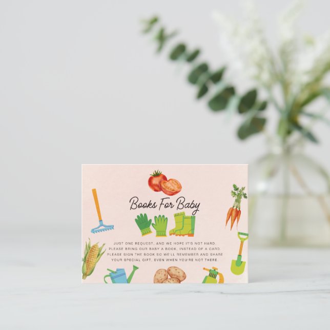 Carte D'accompagnement Demande de réservation pour le jardinage de bébé c (Debout devant)