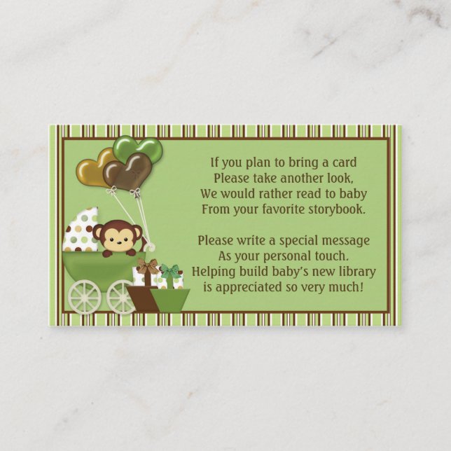 Carte D'accompagnement Demandes de réservation pour le transport de singe (Devant)